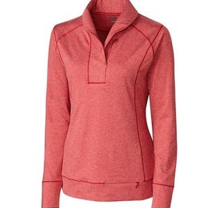 Cutter and Buck Women’s Shoreline Red Half Zip Golf Top Size Small/Petite DryTec